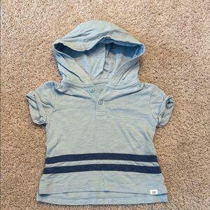 GAP Kids Light Blue Hoodie with Navy Stripes